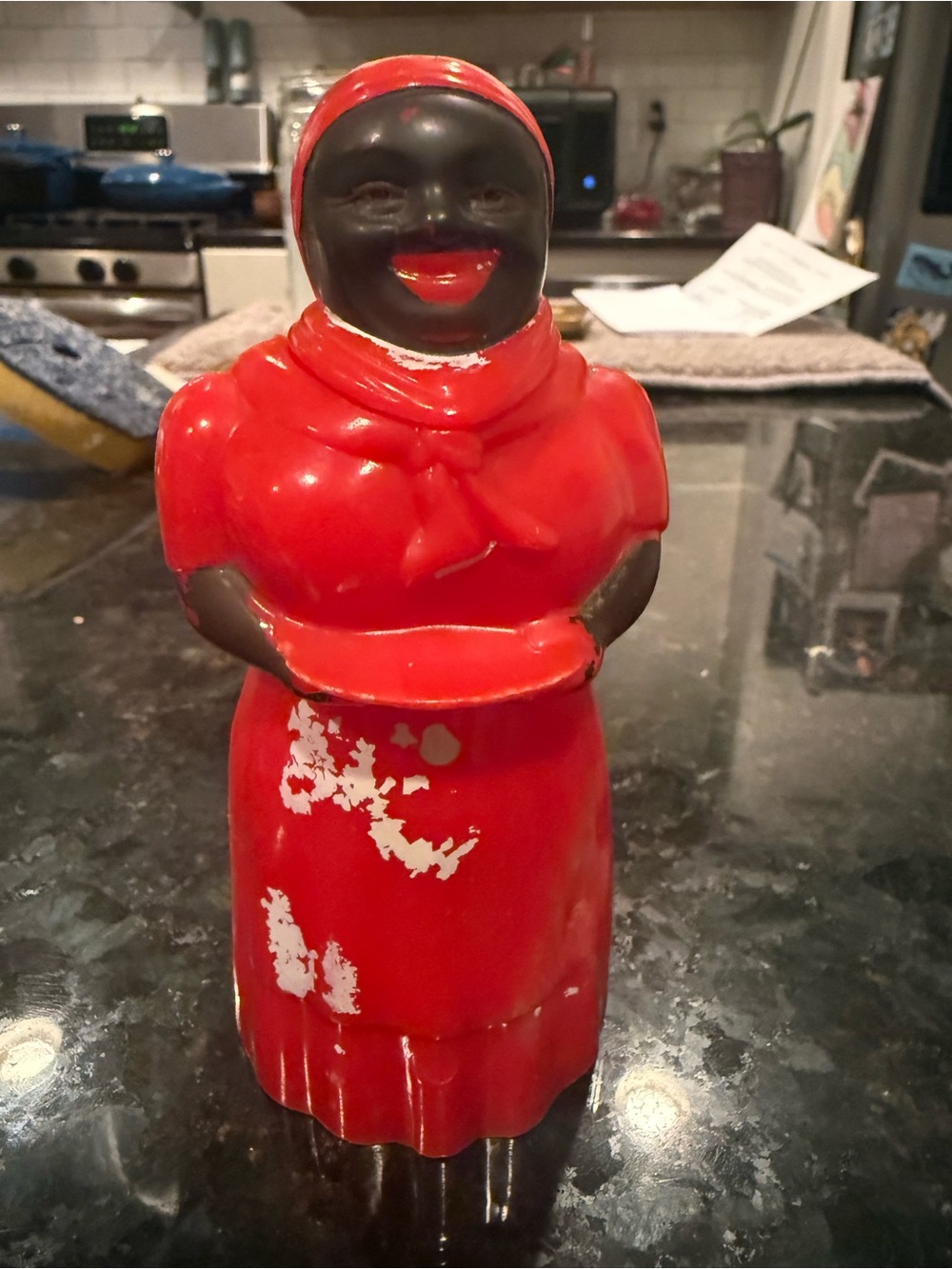 Vintage 1950’s F&F Black Americana Syrup Pourer 5.5” -Original